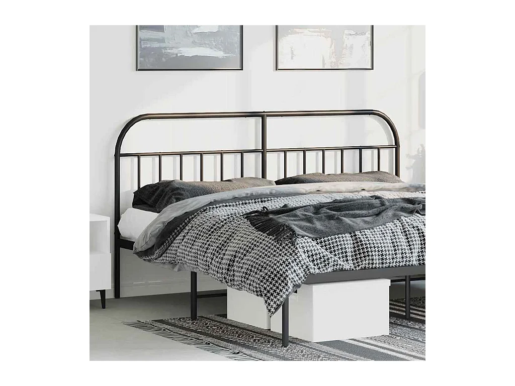 Tête de Lit | Panneau de tête pour lit Moderne métal noir 193 cm