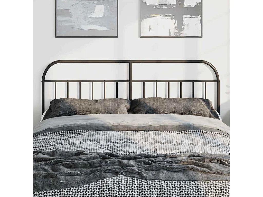 Tête de Lit | Panneau de tête pour lit Moderne métal noir 193 cm