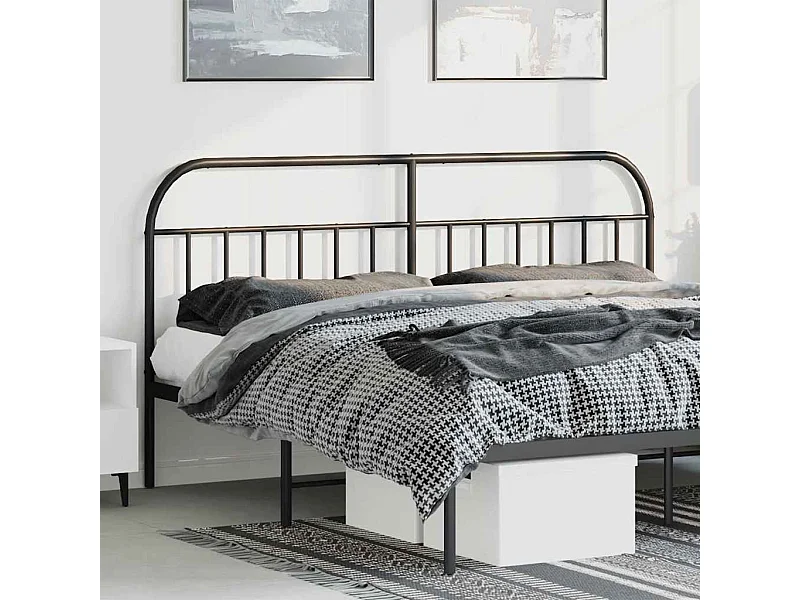 Mueble cabecero | Cabezal de cama | Cabecero de metal negro 193 cm