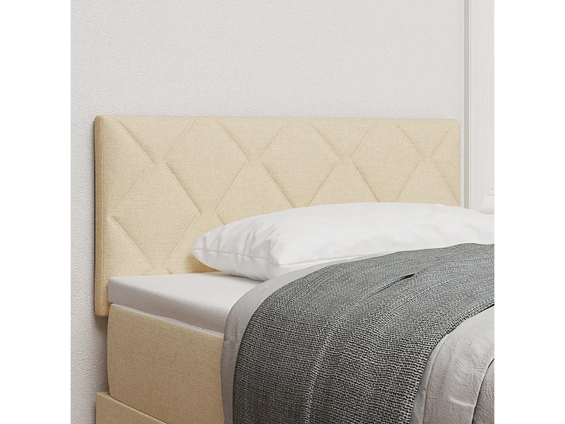 Tête de Lit | Panneau de tête pour lit Moderne en Tissu Geometric Manuel Crème 90 cm tissu