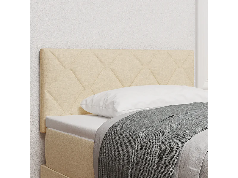 Tête de Lit | Panneau de tête pour lit Moderne en Tissu Geometric Manuel Crème 90 cm tissu