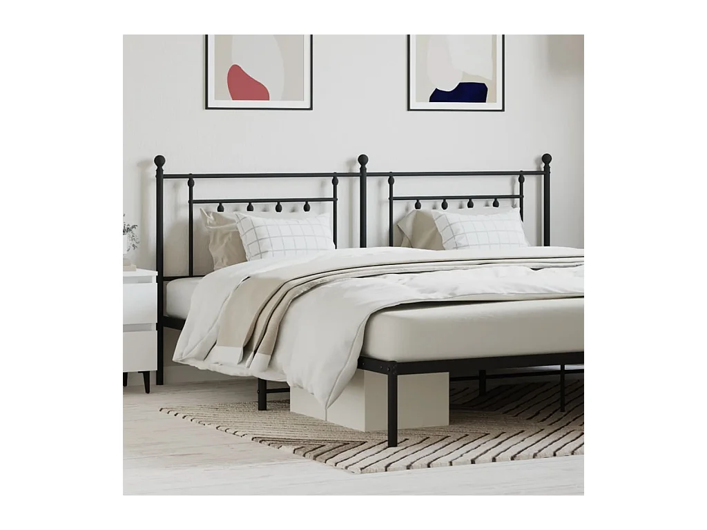 Mueble cabecero | Cabezal de cama | Cabecero de metal negro 200 cm