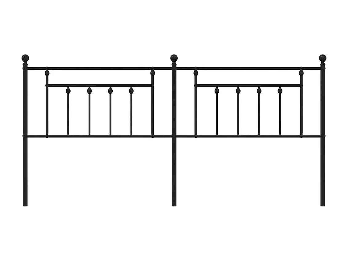 Tête de Lit | Panneau de tête pour lit Moderne métal noir 200 cm