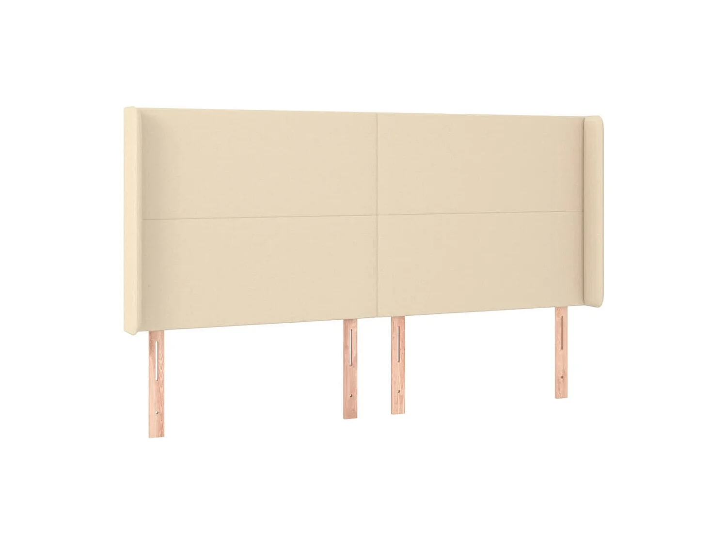 Mueble cabecero | Cabezal de cama | Cabecero con LED de tela color crema 203x16x118/128 cm