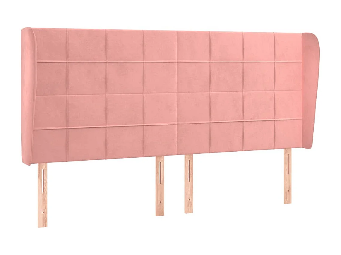 Tête de Lit | Panneau de tête pour lit Moderne avec oreilles Rose 163x23x118/128 cm Velours