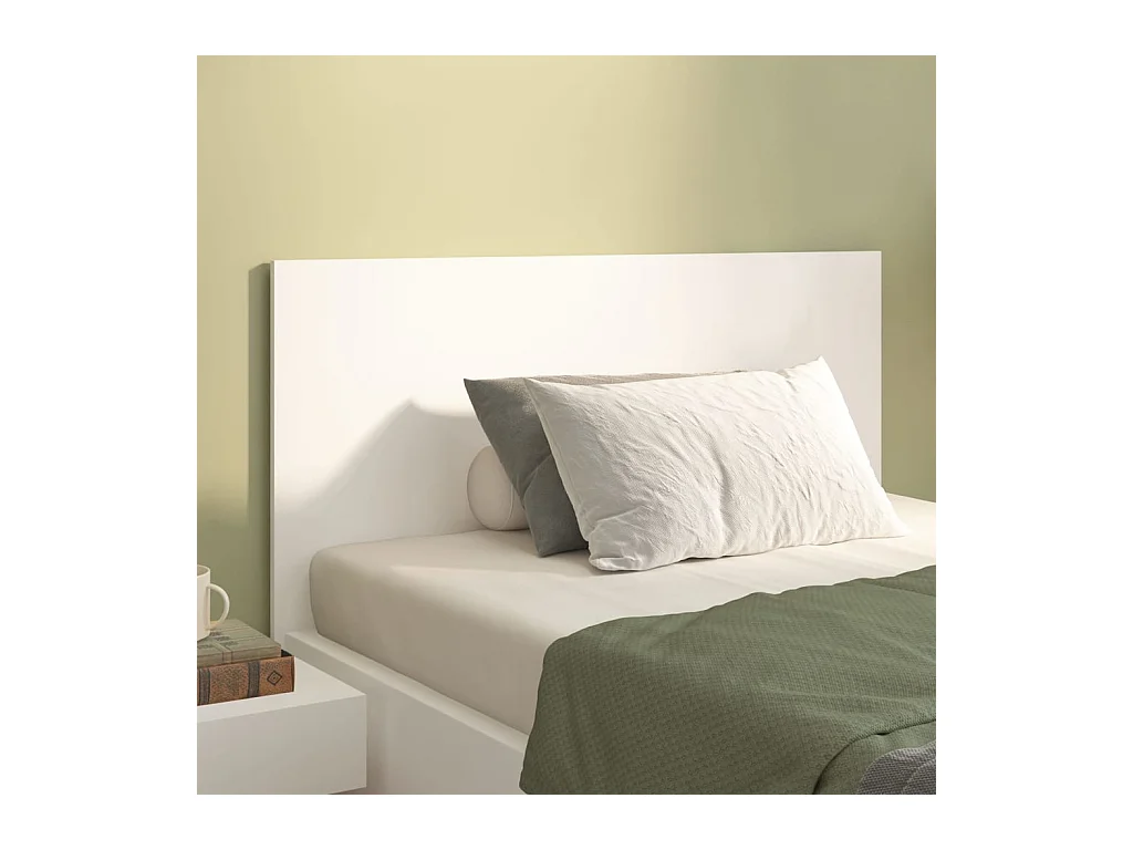 Cabecero de Cama | Cabezal de cama | Mueble de cabecero madera contrachapada blanco 120x1,5x80 cm