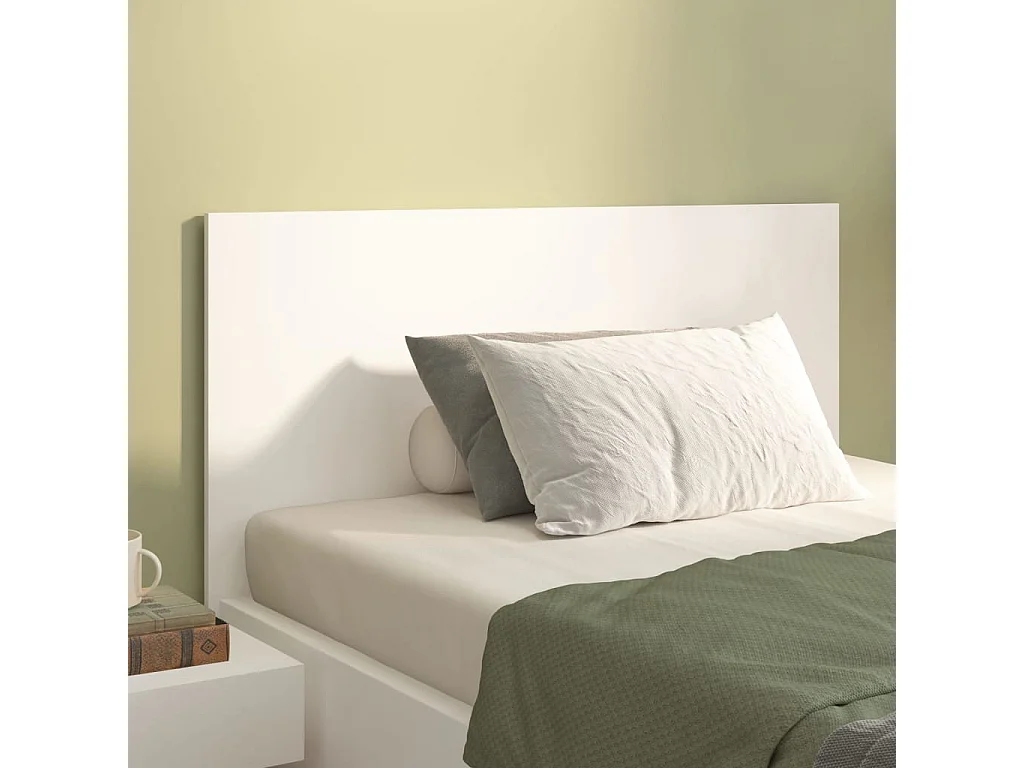 Tête de Lit | Panneau de tête pour lit Moderne Blanc 120x1,5x80 cm Bois d'ingénierie
