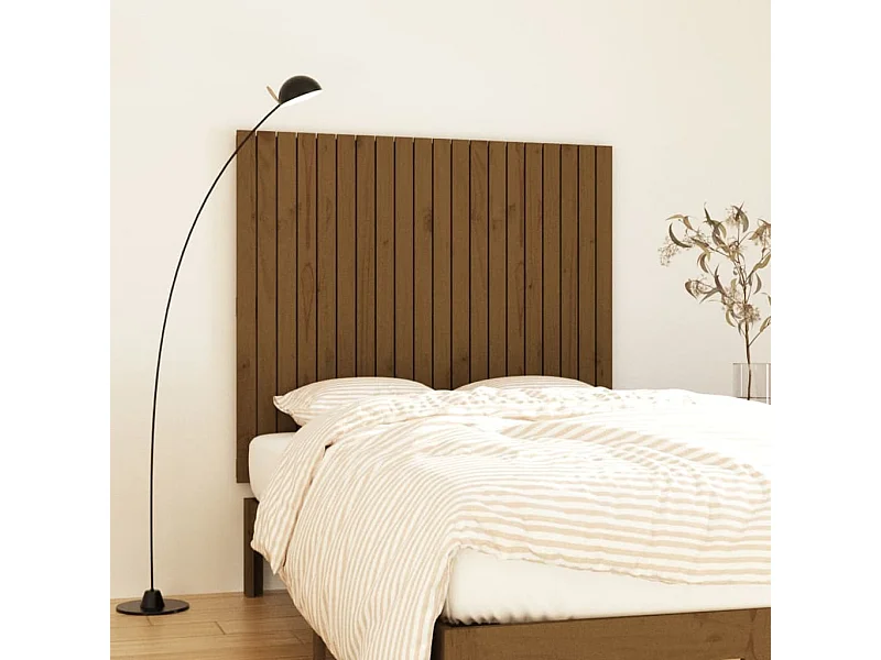 Tête de lit murale | Panneau de tête pour lit Moderne  Marron miel 127,5x3x110cm Bois massif de pin