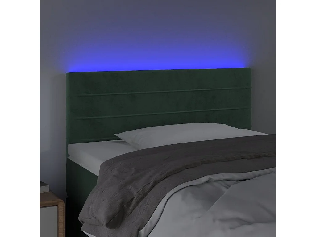 Hoofdbord | Hoofdeinde LED 80x5x78/88 cm fluweel donkergroen