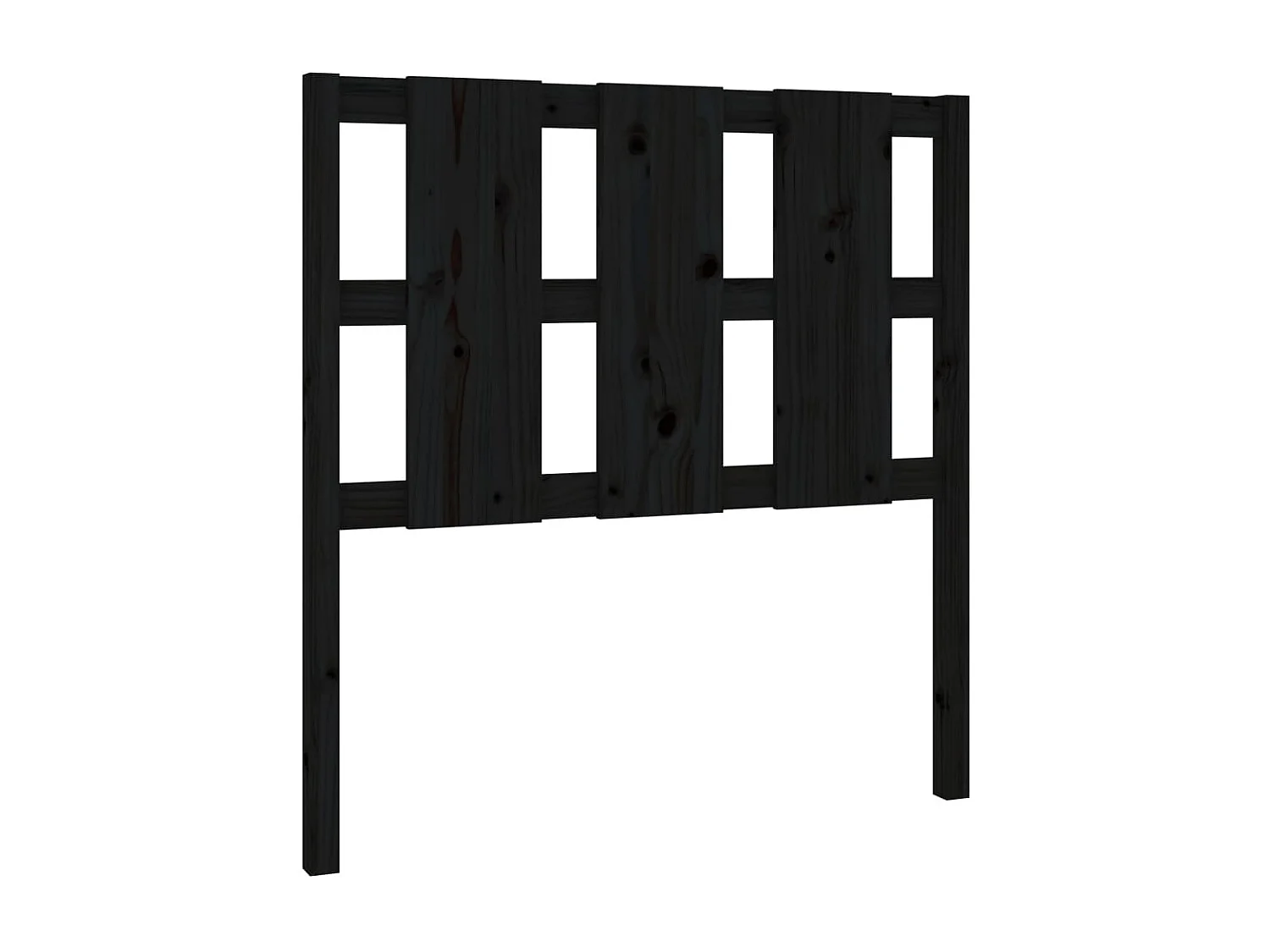 Tête de Lit | Panneau de tête pour lit Moderne Noir 105,5x4x100 cm Bois massif de pin