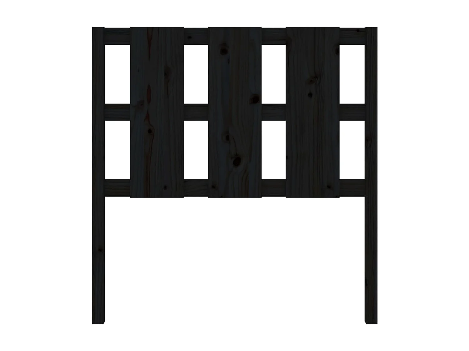 Tête de Lit | Panneau de tête pour lit Moderne Noir 105,5x4x100 cm Bois massif de pin