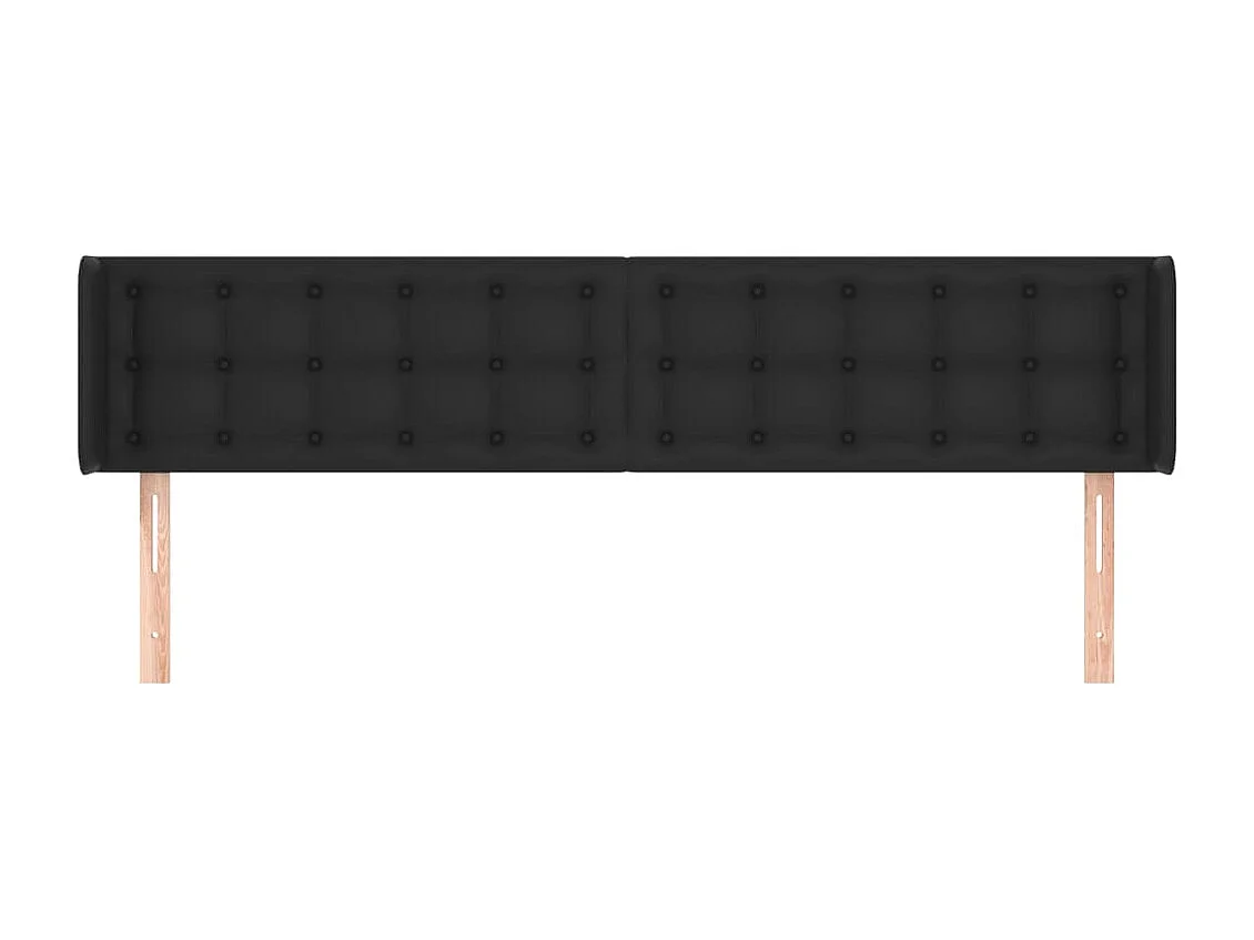 Hoofdbord | Hoofdeinde met randen 183x16x78/88 cm kunstleer zwart