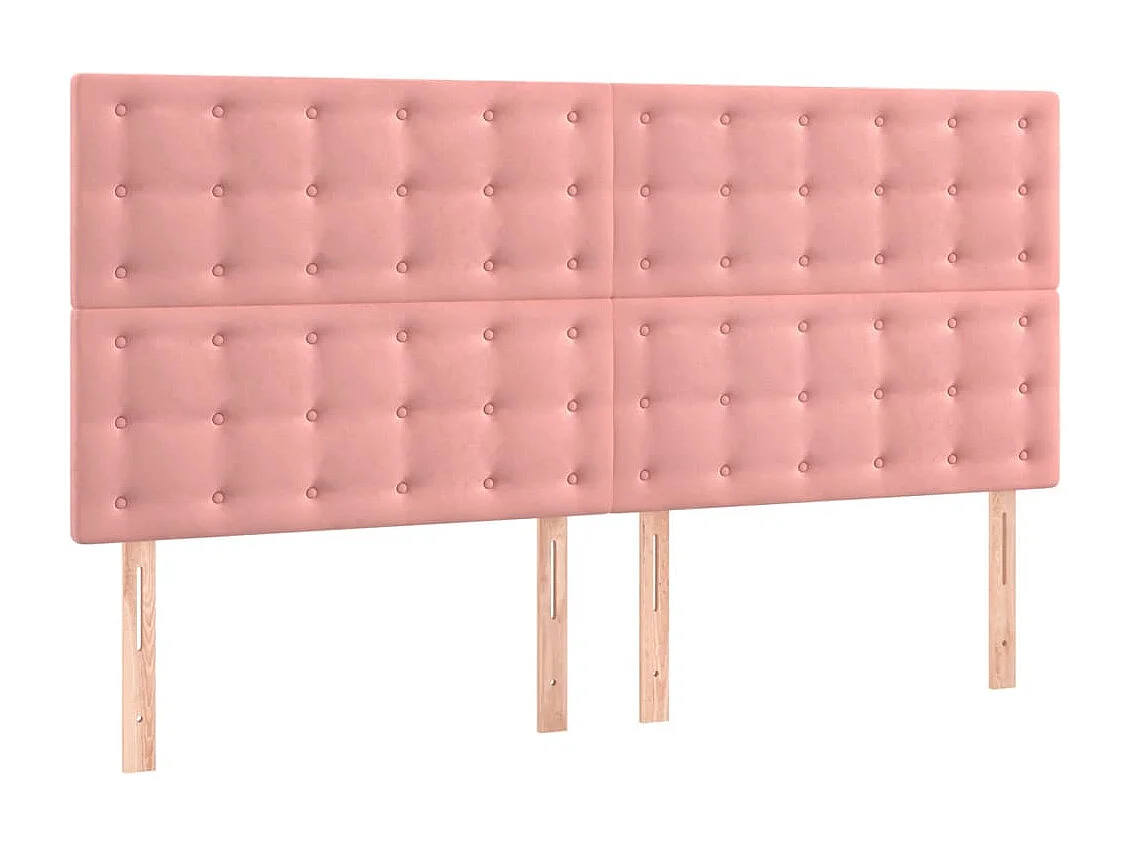 Têtes de lit | Panneaux de tête pour lit Moderne 4 pcs Rose 90x5x78/88 cm Velours