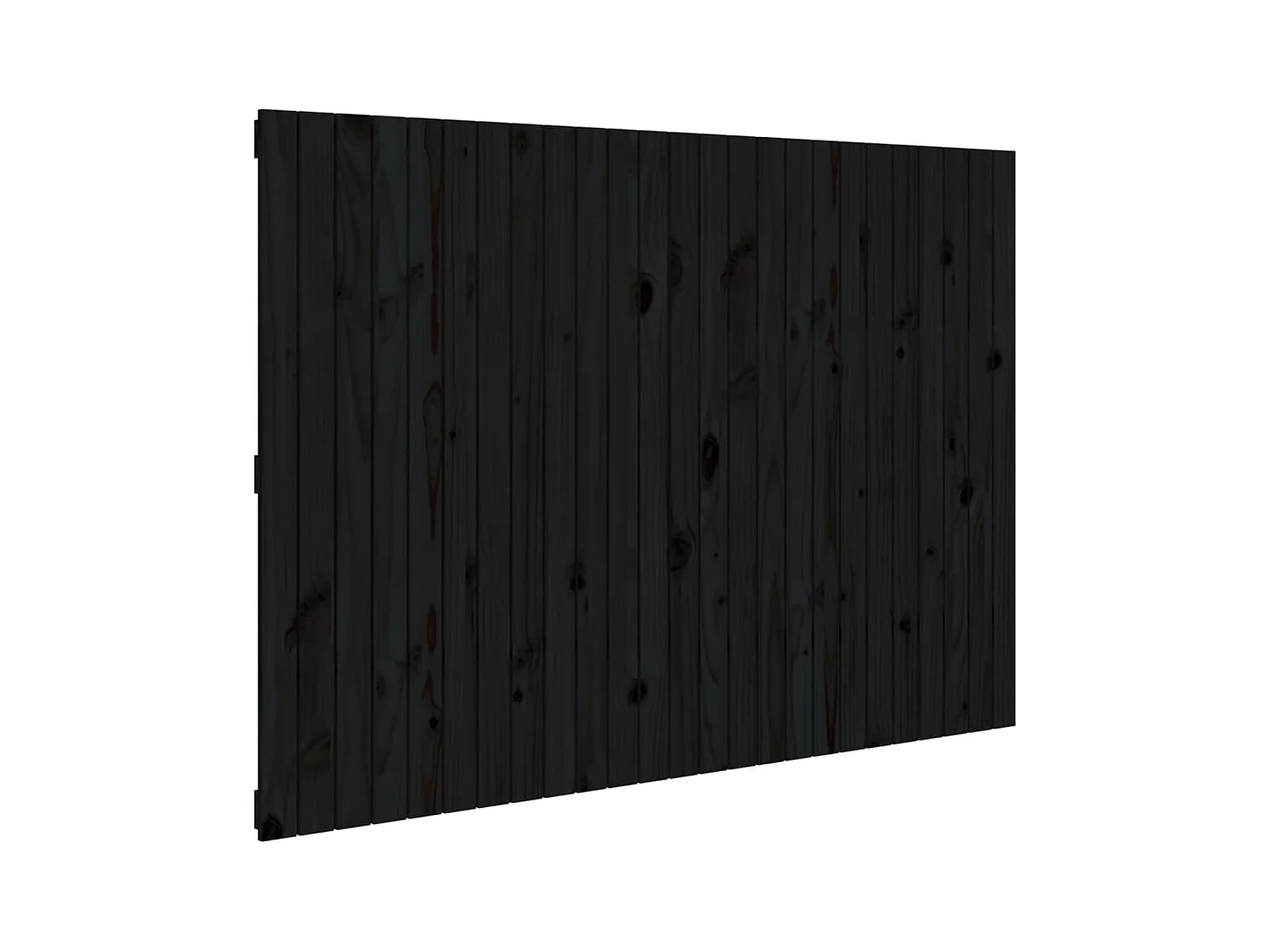 Cabecero de Cama | Cabezal de cama | Mueble de cabecero pared madera maciza pino negro 159,5x3x110 cm