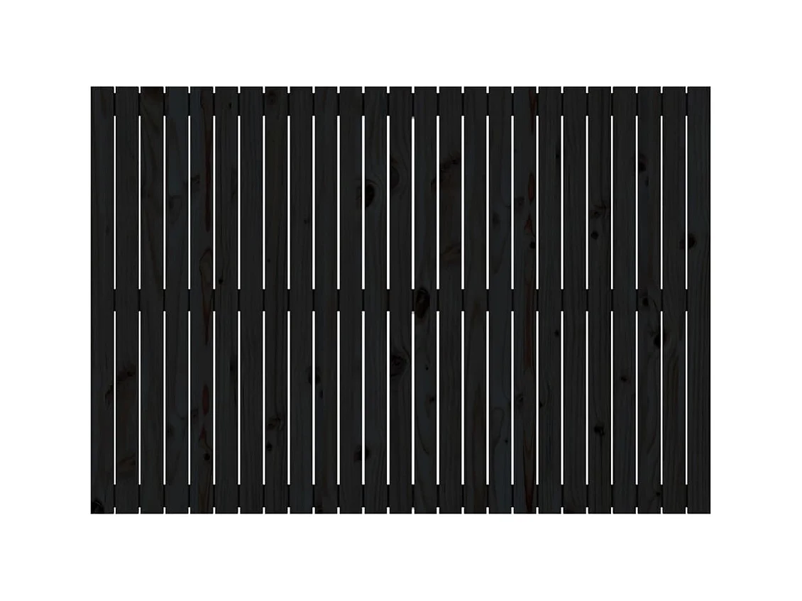 Cabecero de Cama | Cabezal de cama | Mueble de cabecero pared madera maciza pino negro 159,5x3x110 cm