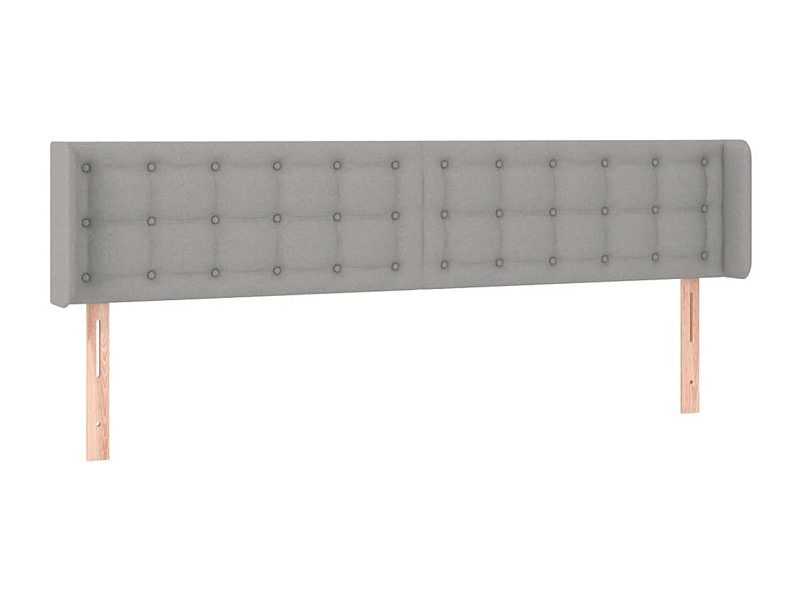 Hoofdbord | Hoofdeinde LED 163x16x78/88 cm stof lichtgrijs