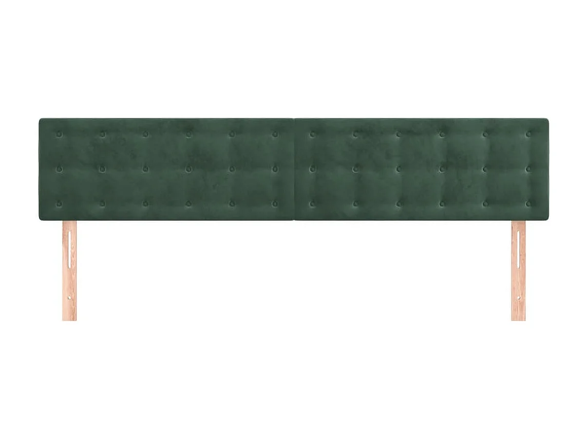 Cabeceros | Cabezal de cama | Mueble de cabecero 2 unidades de terciopelo verde oscuro 90x5x78/88 cm