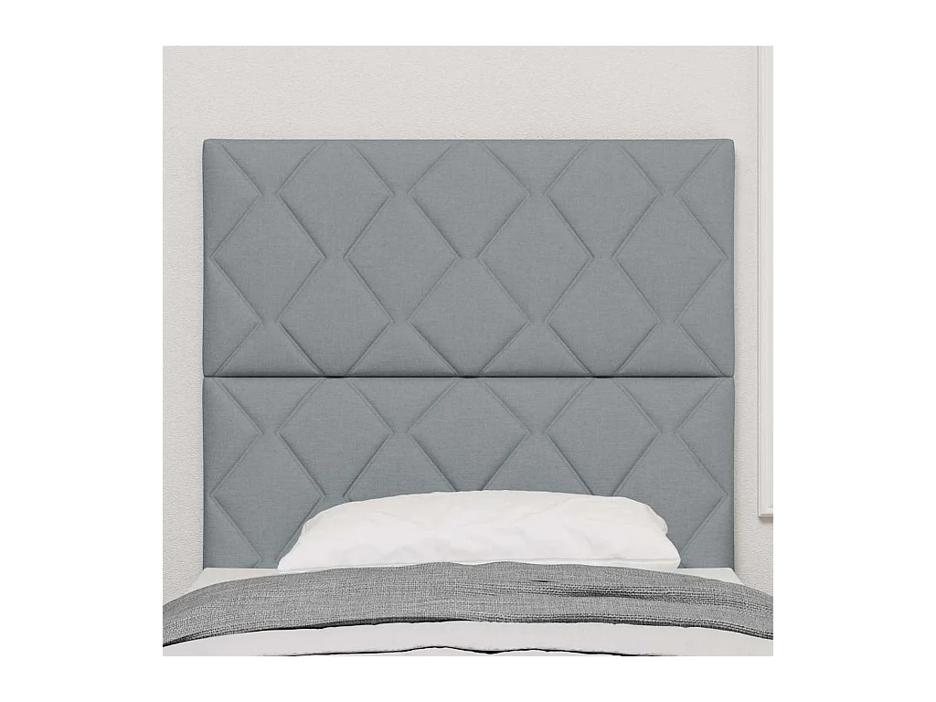 Cabecero | Cabezal de Cama | Mueble cabecero con luces de tiras LED Gris Claro 100 cm tela