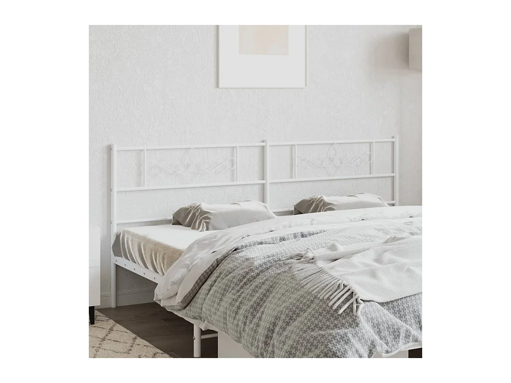 Mueble cabecero | Cabezal de cama | Cabecero de metal blanco 200 cm