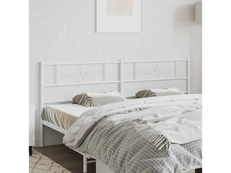 Tête de Lit | Panneau de tête pour lit Moderne métal blanc 200 cm