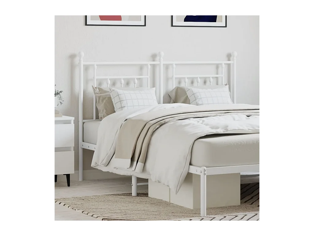 Mueble cabecero | Cabezal de cama | Cabecero de metal blanco 140 cm