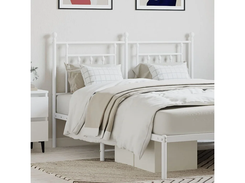 Tête de Lit | Panneau de tête pour lit Moderne métal blanc 140 cm