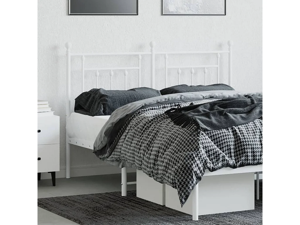Tête de Lit | Panneau de tête pour lit Moderne métal blanc 140 cm