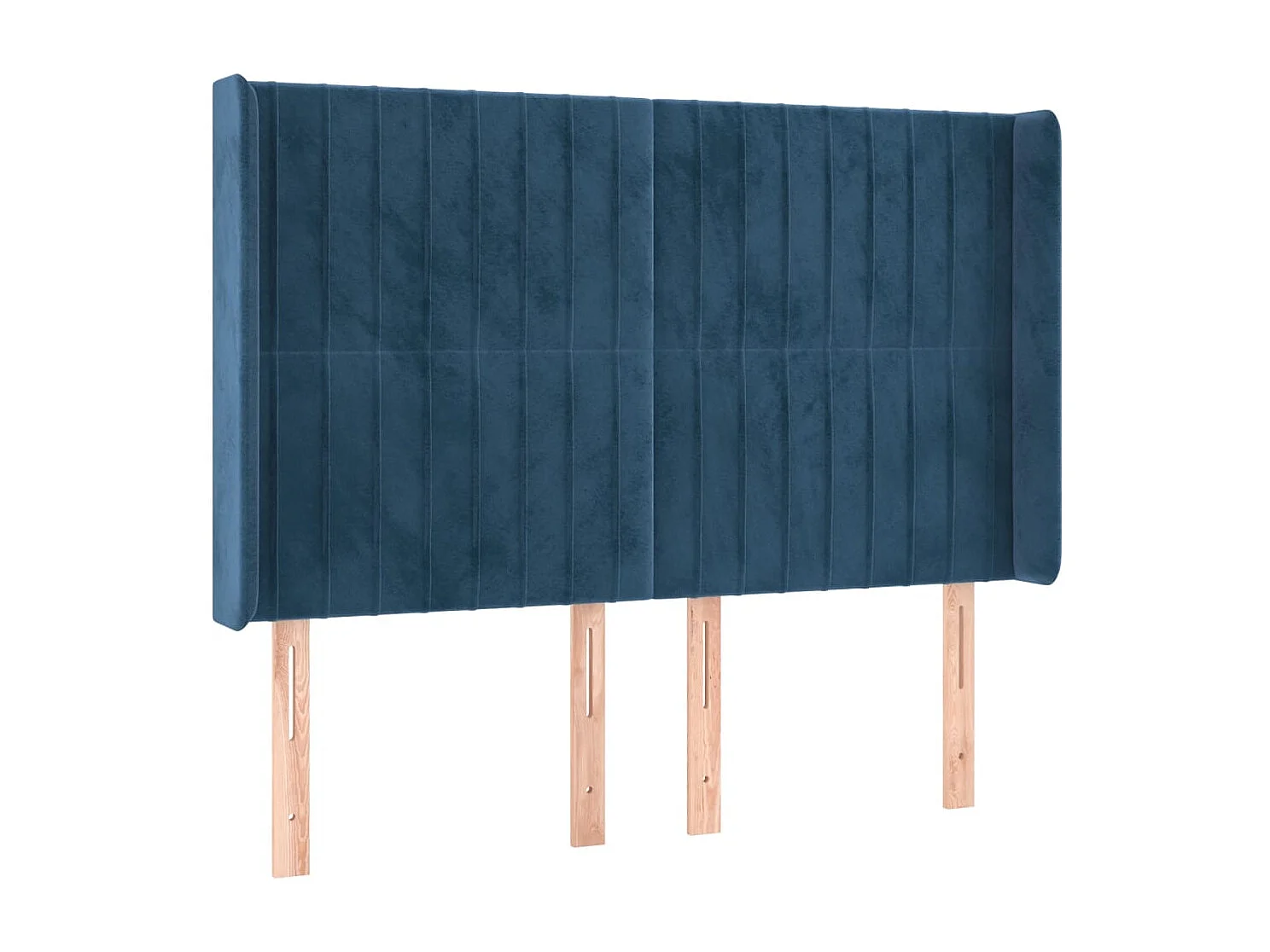 Tête de Lit | Panneau de tête pour lit Moderne à LED Bleu foncé 147x16x118/128 cm Velours