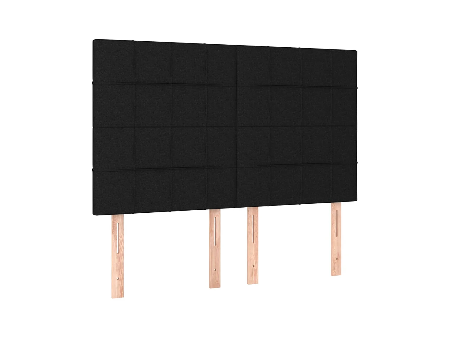 Têtes de lit | Panneaux de tête pour lit Moderne 4 pcs Noir 72x5x78/88 cm Tissu