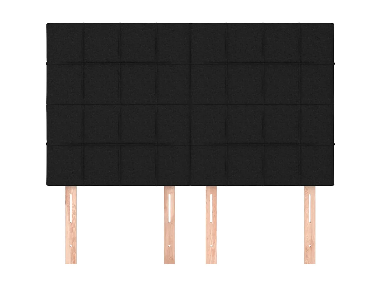 Cabeceros | Cabezal de cama | Mueble de cabecero 4 unidades tela negro 72x5x78/88 cm