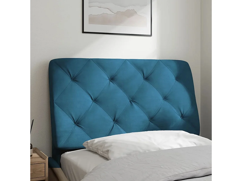 Hoofdbord | Hoofdbordkussen 80 cm fluweel blauw