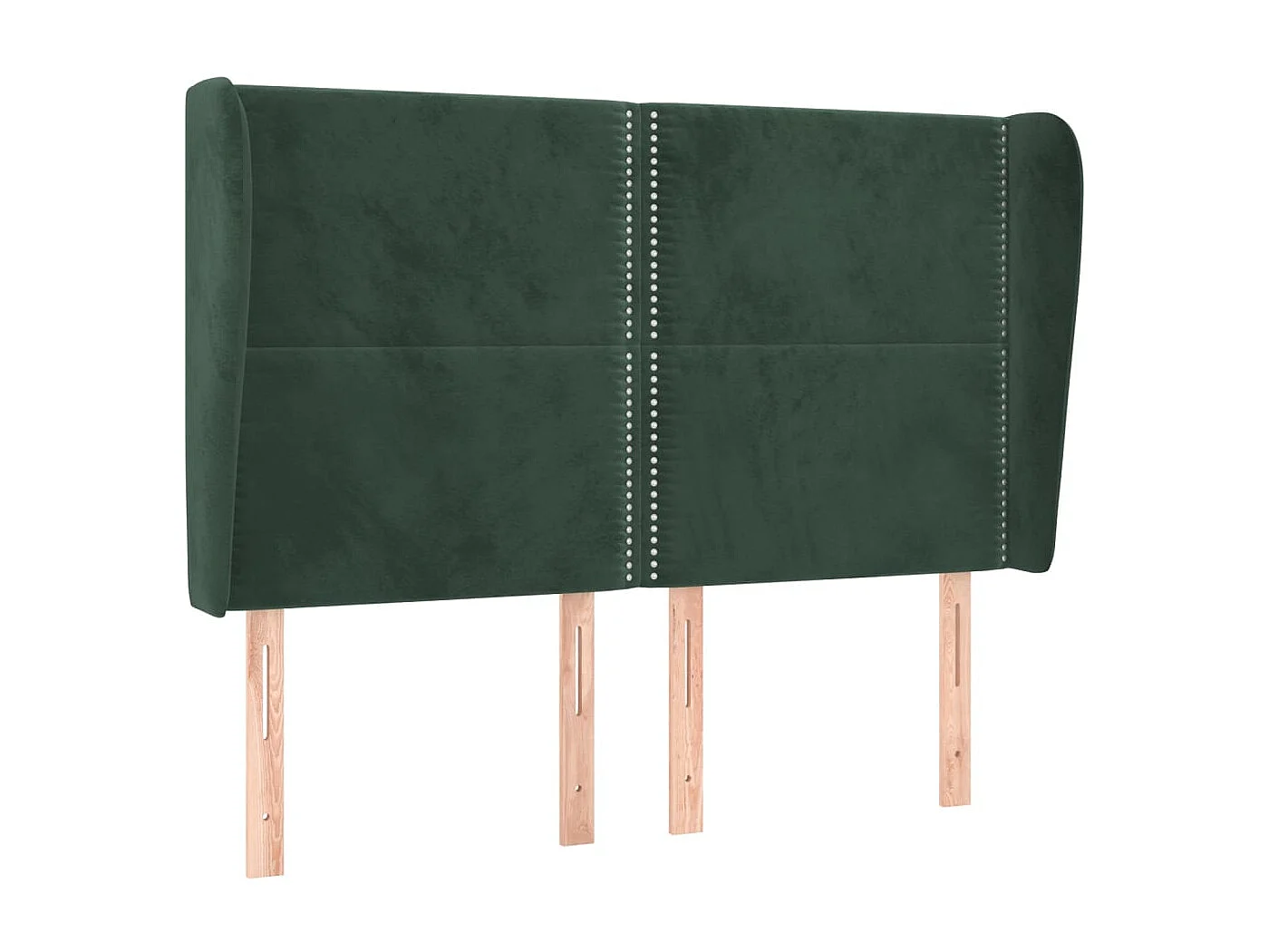 Tête de Lit | Panneau de tête pour lit Moderne avec oreilles Vert foncé 147x23x118/128 cm Velours