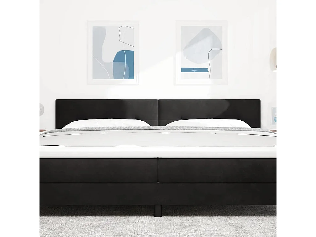 Tête de Lit | Panneau de tête pour lit Moderne avec des lumières à LED Noir 100 cm Velours
