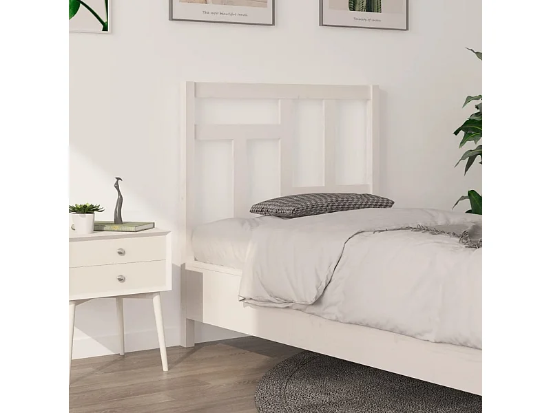 Cabecero de Cama | Cabezal de cama | Mueble de cabecero madera maciza de pino blanco 95,5x4x100 cm