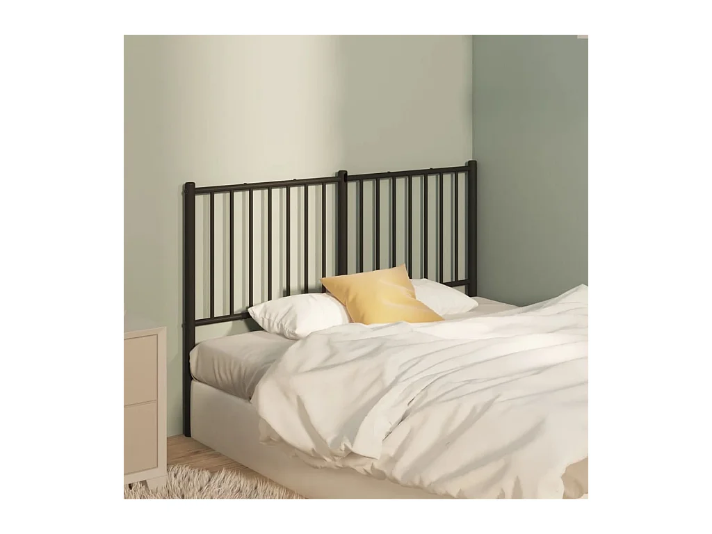 Mueble cabecero | Cabezal de cama | Cabecero de metal negro 120 cm