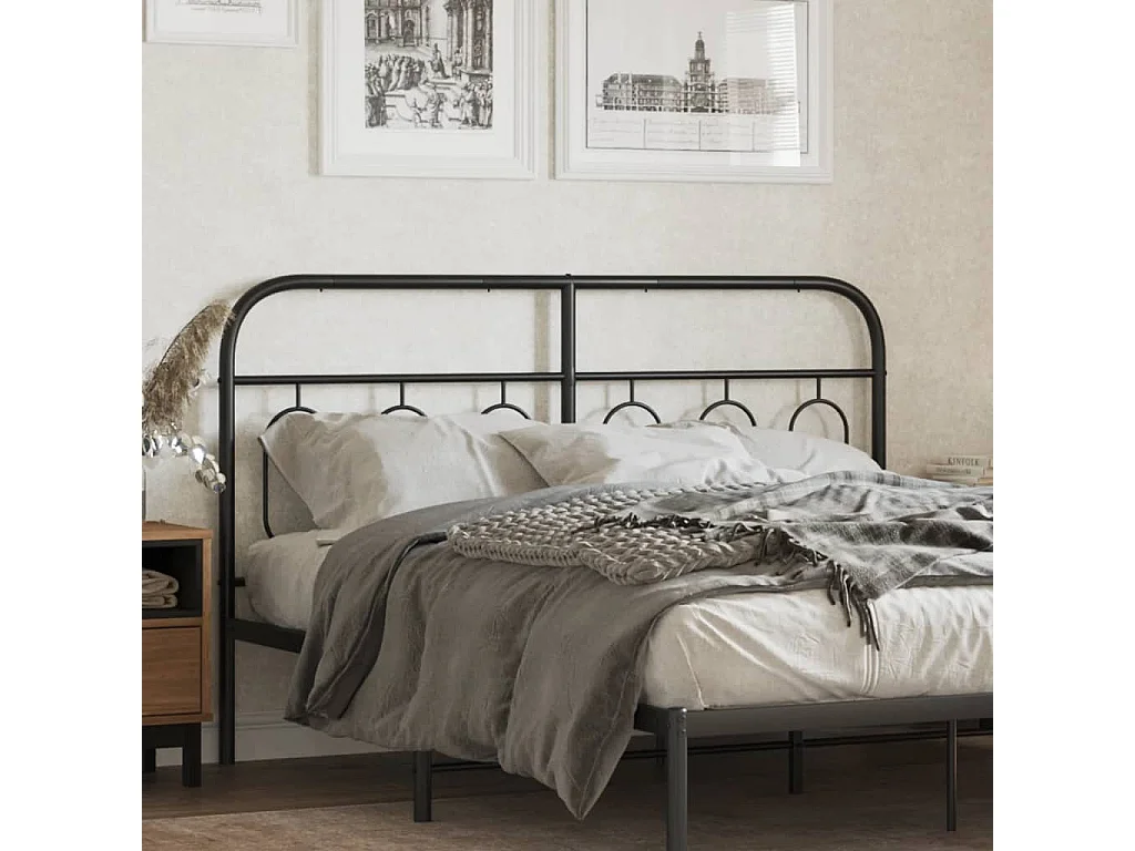 Mueble cabecero | Cabezal de cama | Cabecero de metal negro 137 cm