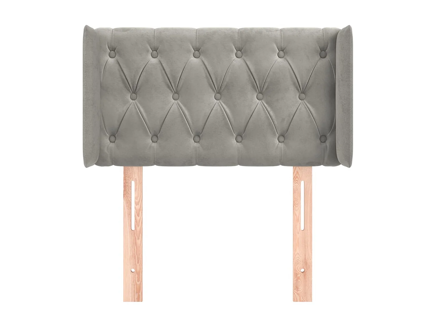 Mueble cabecero | Cabezal de cama | Cabecero de terciopelo gris claro 83x16x78/88 cm