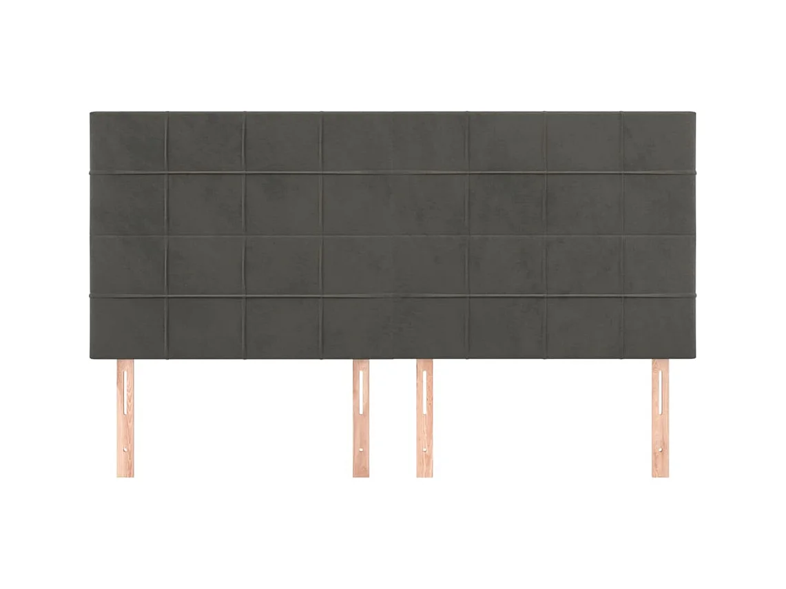 Cabeceros | Cabezal de cama | Mueble de cabecero 4 unidades de terciopelo gris oscuro 100x5x78/88 cm
