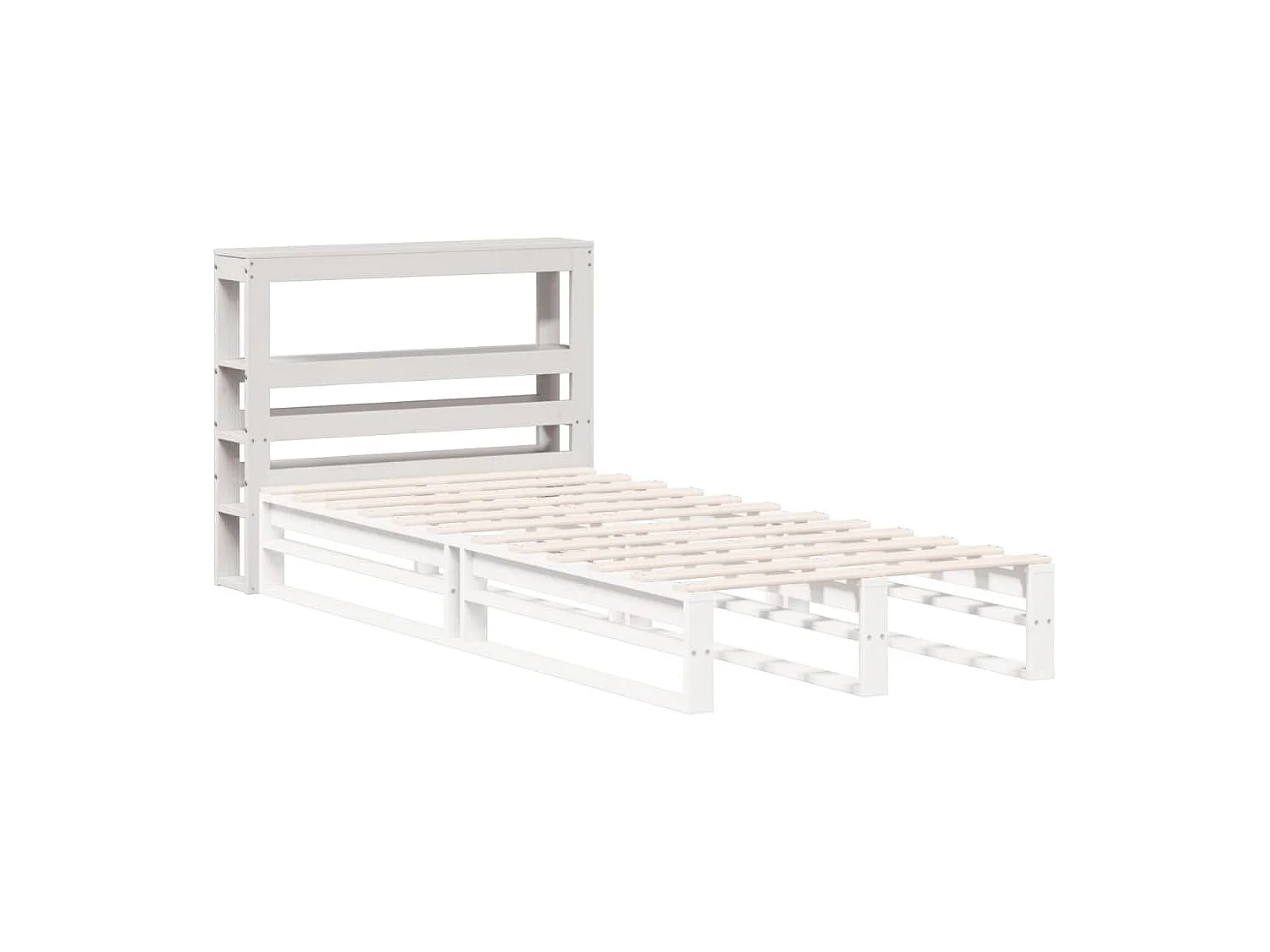 Tête de Lit | Panneau de tête pour lit Moderne avec étagères blanc 90 cm bois massif de pin