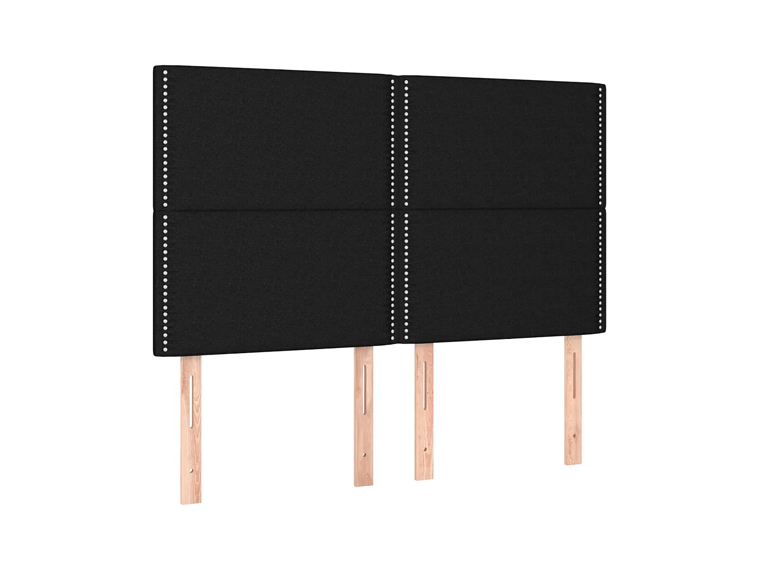 Tête de Lit | Panneau de tête pour lit Moderne à LED Noir 144x5x118/128 cm Tissu