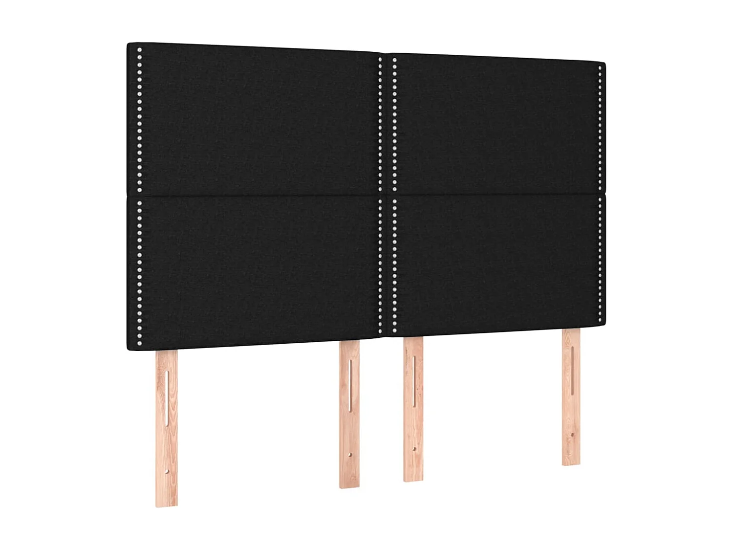 Tête de Lit | Panneau de tête pour lit Moderne à LED Noir 144x5x118/128 cm Tissu