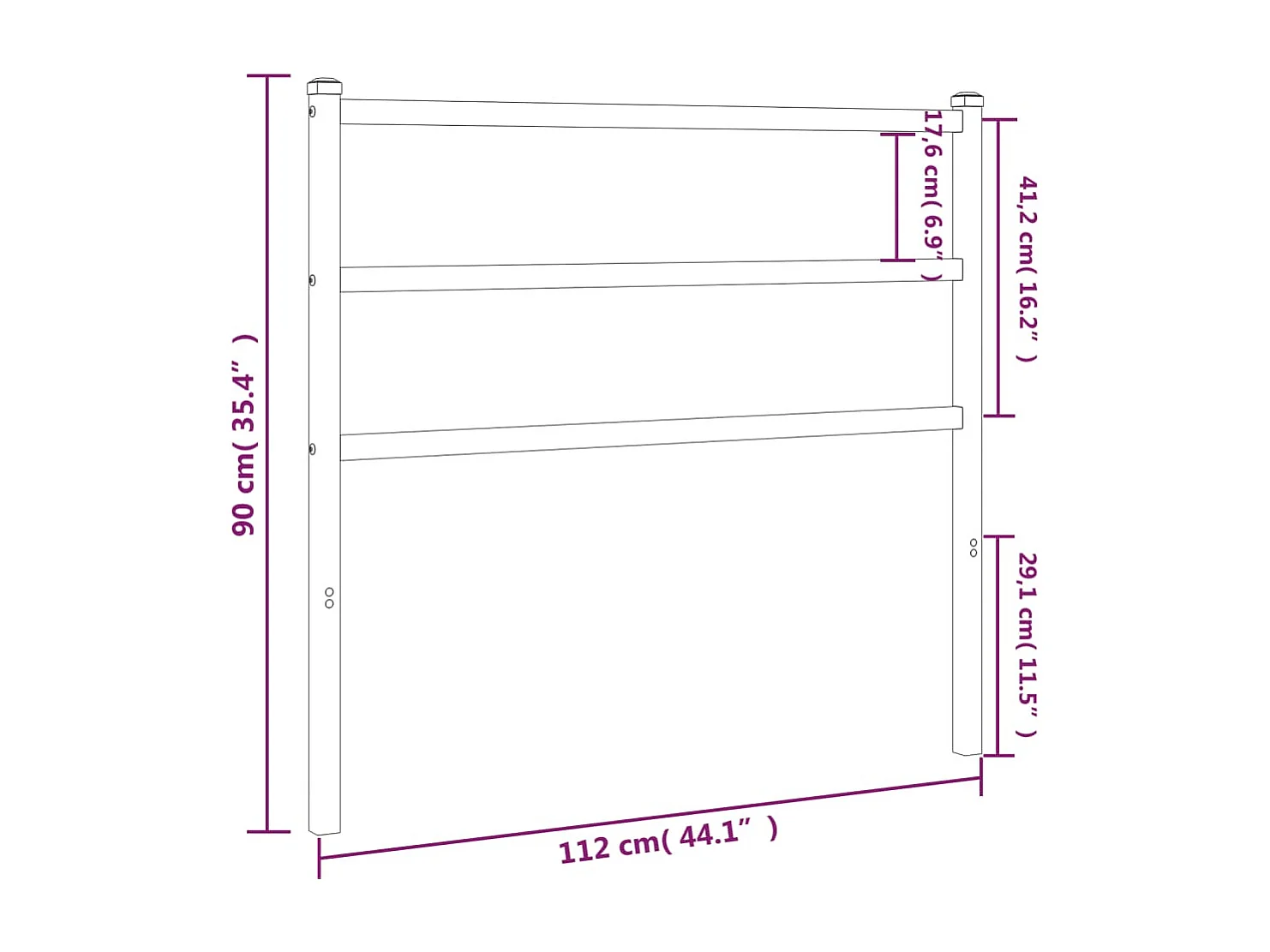 Tête de Lit | Panneau de tête pour lit Moderne métal blanc 100 cm