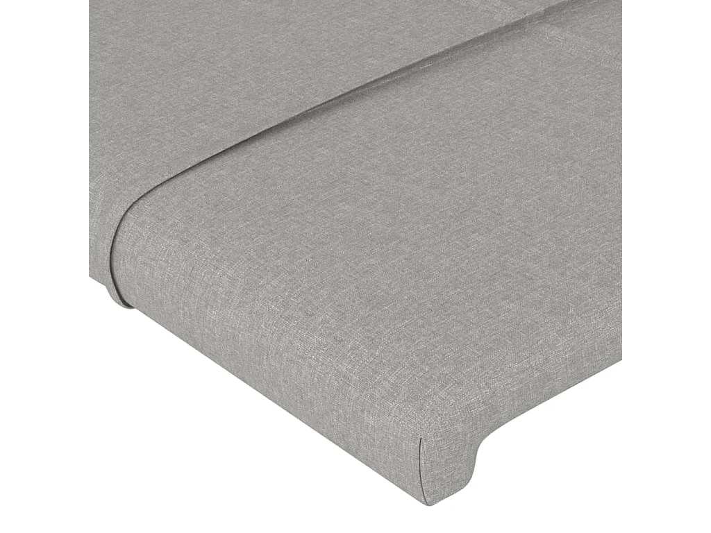 Hoofdbord | Hoofdeinde LED 203x16x118/128 cm stof lichtgrijs