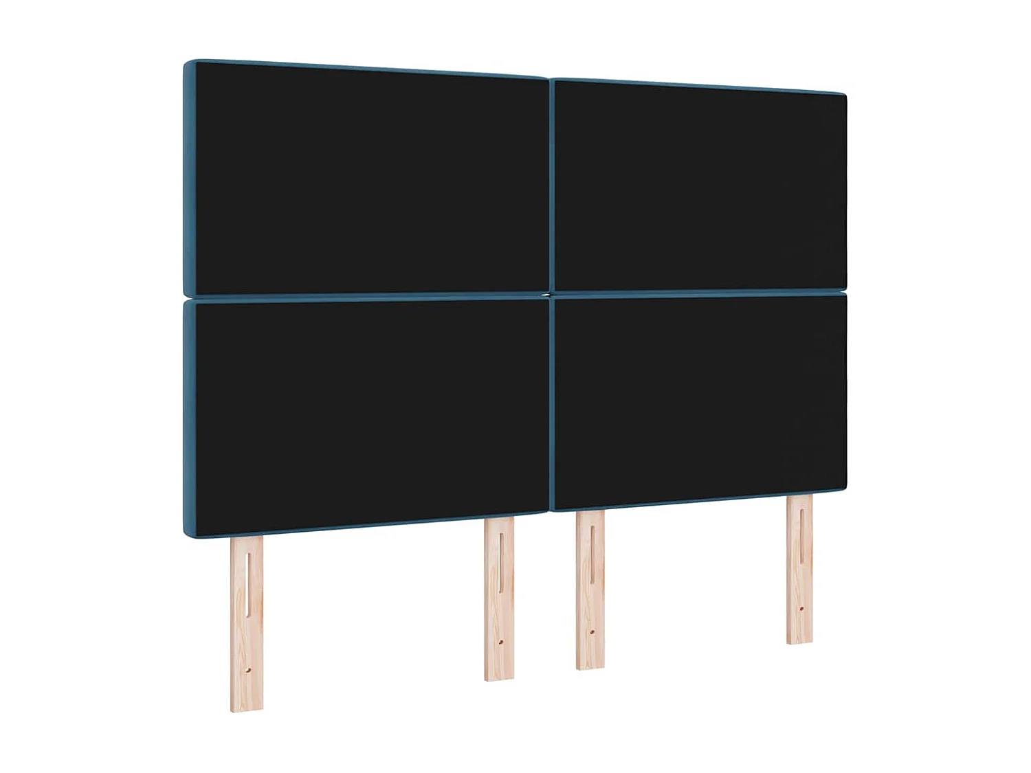 Tête de lit  | Panneau de tête pour lit Moderne Têtière en velours Argyle Bleu foncé 144 cm Velours