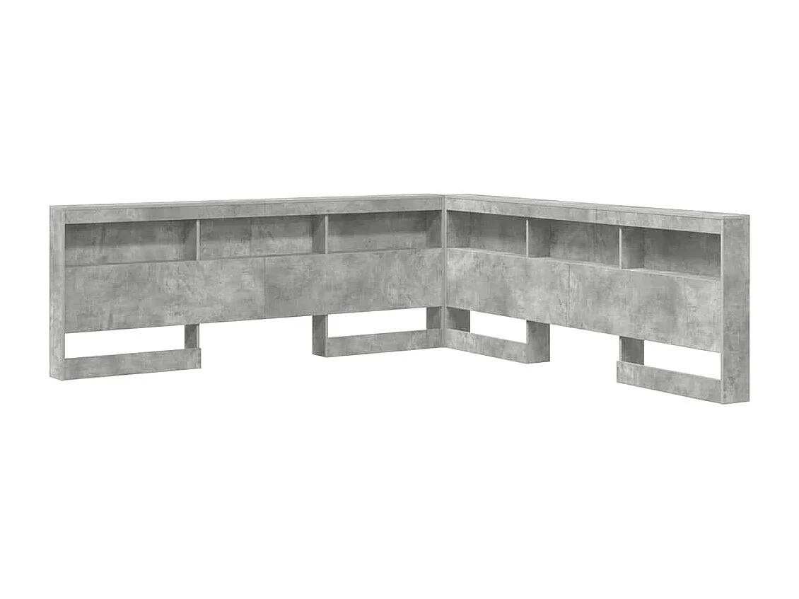 Tête de Lit de rangement | Panneau de tête pour lit Gris béton 200 cm Bois d'ingénierie