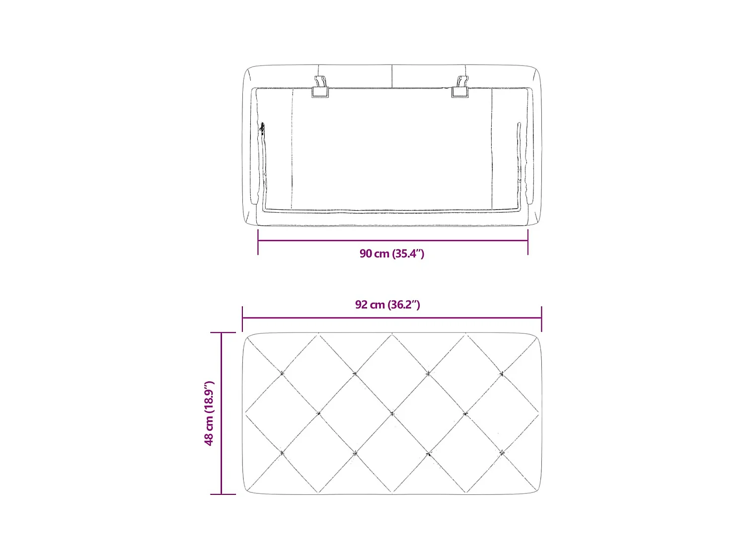 Cabecero de Cama | Cabezal de cama | Mueble de cabecero acolchado terciopelo rosa 90 cm