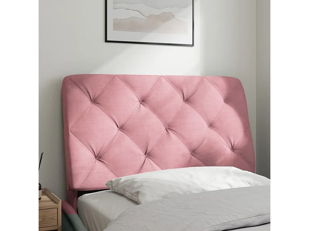 Hoofdbord | Hoofdbordkussen 90 cm fluweel roze
