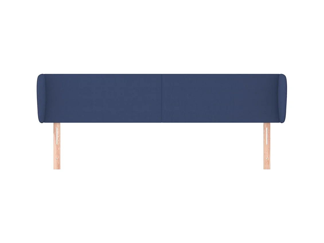 Tête de Lit | Panneau de tête pour lit Moderne avec oreilles Bleu 163x23x78/88 cm Tissu