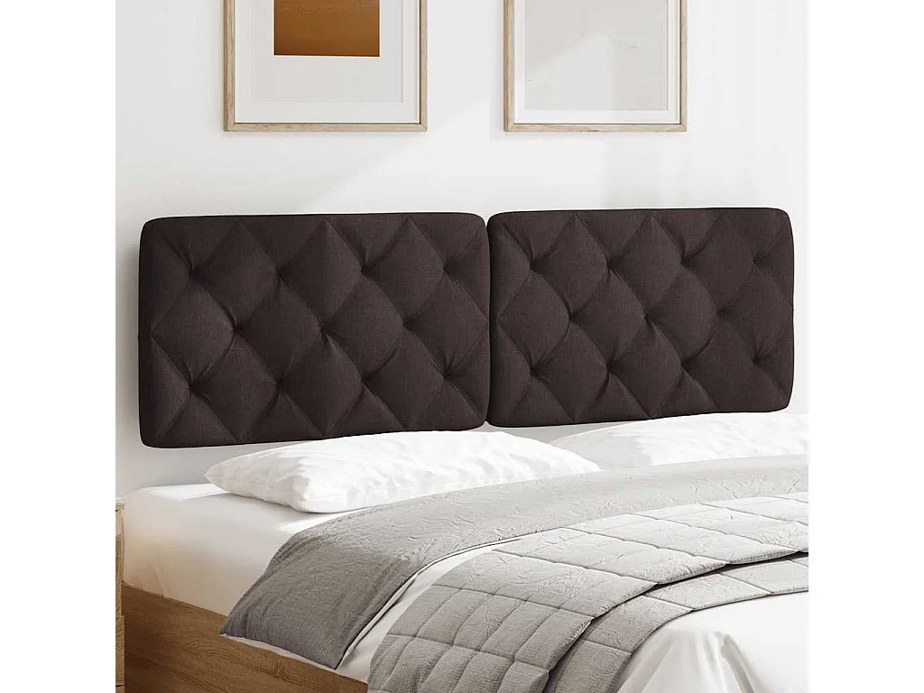 Cabecero de Cama | Cabezal de cama | Mueble de cabecero acolchado tela marrón oscuro 160 cm