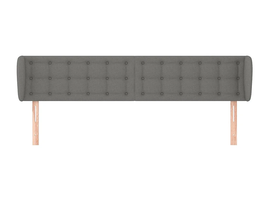 Tête de Lit | Panneau de tête pour lit Moderne avec oreilles Gris foncé 183x16x78/88 cm Tissu